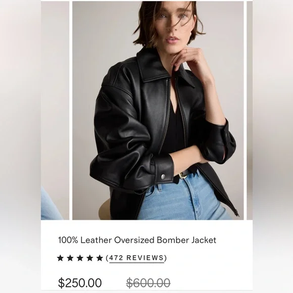 Quince 100% Leather Jacket - Picture 2 of 3